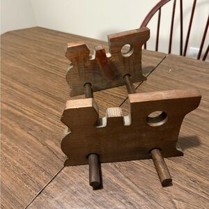 Vintage Wooden Bookends